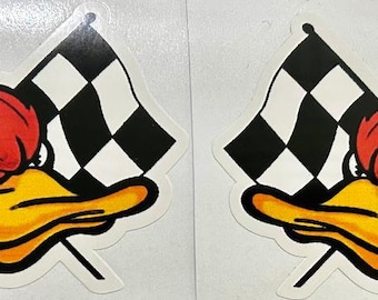 Paquete de 2 pegatinas para motocicletas Rat Fink, estilo chopper, herramientas vintage, carreras, Hot Rod