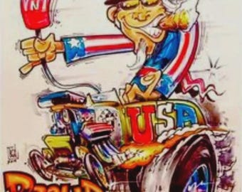 1- Adesivo de ferramentas para motociclistas, motociclistas, hot rods e Tio Sam, da América, Rat Fink