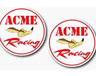 2- Acme Wili E Coyote Rat Fink Hot rod Biker motorcycles Tools sticker