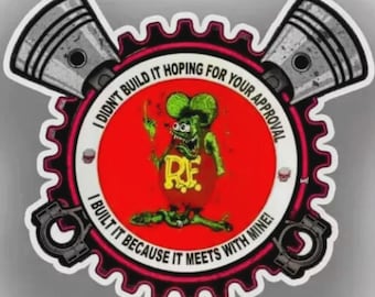 1- Adesivo Rat Fink hot rod motociclista ferramentas