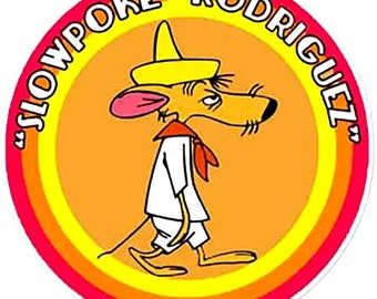 Pacote com 2 adesivos engraçados de motocicletas Hot Rod Rat Fink, chopper, ferramentas vintage e corrida Rat Rod do SLOWPOKE RODRIGUEZ.