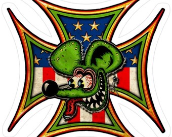 Naklejka na motocykle Rat Fink Ed Roth Big Daddy Hot rod Biker Tools