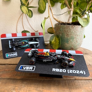 F1 Car Model Display Stand - F1 2024 Season - Red Bull - Ferrari - Mercedes - Mclaren - F1 Gift - 1:43 Diecast model car on Display Stand