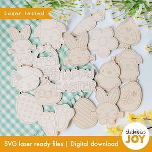 Kit de pintura de Pascua SVG, regalo de fiesta para niños, adornos de Pascua DIY, actividad infantil, archivos de corte y grabado láser SVG, licencia comercial