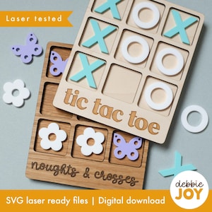 Tic Tac Toe SVG Bundle, Noughts and Crosses, Party Favors, Gifts for Kids, Laser SVG Cutting Engraving Files, Commercial License