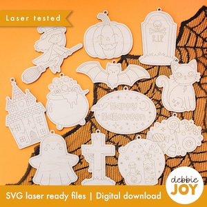 Halloween Paint Kit SVG, Party Favor Gift for Kids, Halloween Craft Activity, Laser SVG Cutting Engraving Files, Commercial License