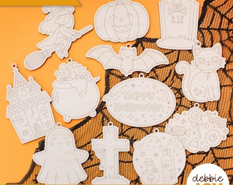 Halloween Paint Kit SVG Set: Laser Cut Craft Activity, Party Favor (Commercial License)