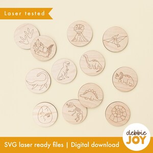 Dinosaur Story Counters and Memory Game: Laser Cut SVG File (Commercial License)
