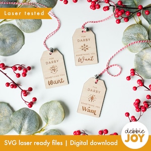 Paquete de etiquetas SVG para regalos de Navidad, etiquetas para regalos, Navidad consciente, archivos de corte y grabado láser SVG, licencia comercial
