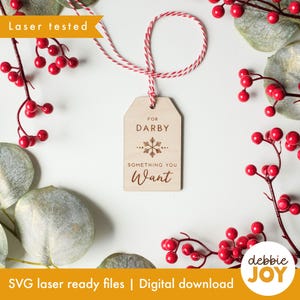 Etiquetas de regalo navideñas SVG, etiquetas de regalo con copos de nieve, Navidad consciente, archivos de corte y grabado láser SVG, licencia comercial