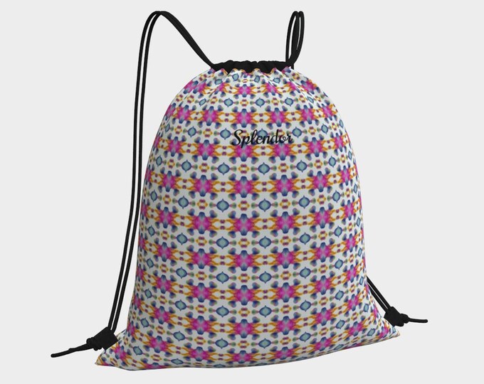 Printed Polycanvas Drawstring Bag, Adjustable Straps