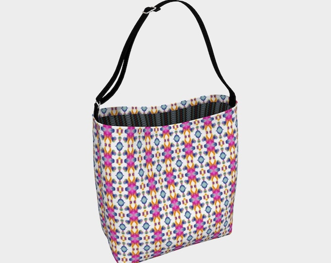 Abstract Print Neoprene Tote Bag with Adjustable Strap