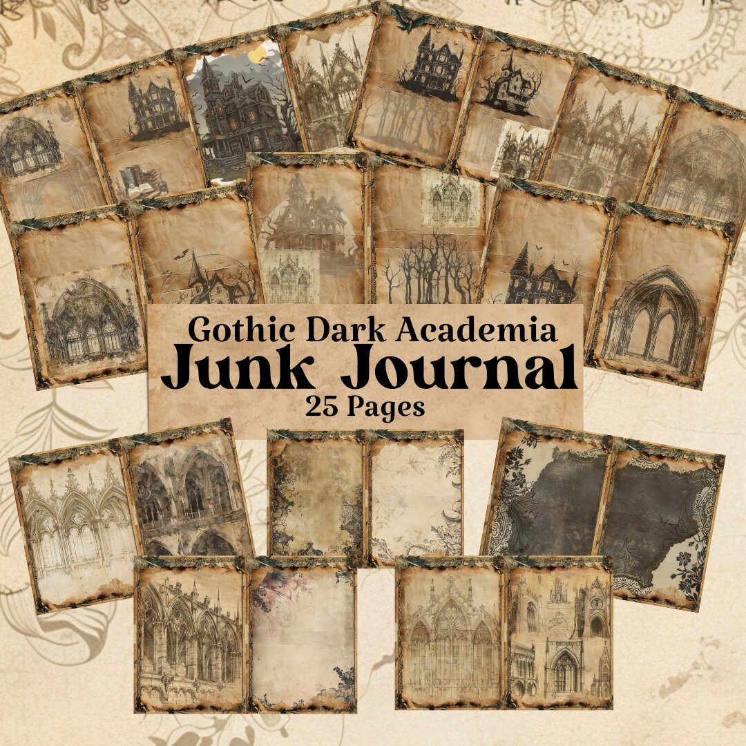 Dark Academia Junk Journal Pages Gothic Junk Journal Kit Scrapbook Kit ...
