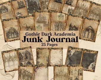 Dark Academia Junk Journal Seiten Gothic Junk Journal Kit Scrapbook Kit, Journaling Bedarf Vintage Ephemera Printables Scrapbooking Papier