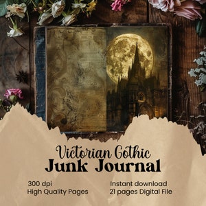 Victorian Gothic Junk Journal Kit Digital Scrapbook Paper Kit Sinister ...