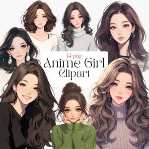 Beautiful Girl Clipart Beautiful Girl Model Anime Girl Clipart Anime Style Girl Clipart Cute Girl Clipart Planner Clipart Commercial Use