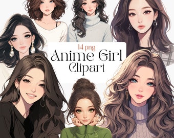 Bella ragazza Clipart Bella ragazza modello Anime Girl Clipart Anime Style Girl Clipart Ragazza carina Clipart Planner Clipart Uso commerciale