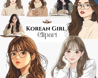 Korean Girl Clipart Cute Girl Clipart of Asian Girls Asian Korean Girl PNG Korean Girl Dress Clipart Asian Girl Cute Girl Illustration