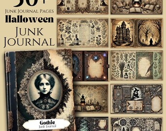 Vintage Gothic Junk Journal Kit Gothic Journal Halloween Journal Seiten Scrapbooking Printables Gothic Ephemera Papier Handwerk Digitaler Download