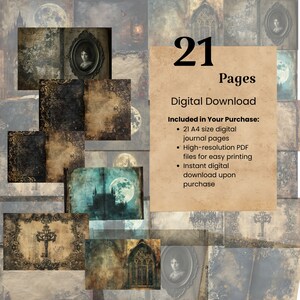 Victorian Gothic Junk Journal Kit Digital Scrapbook Paper Kit Sinister ...