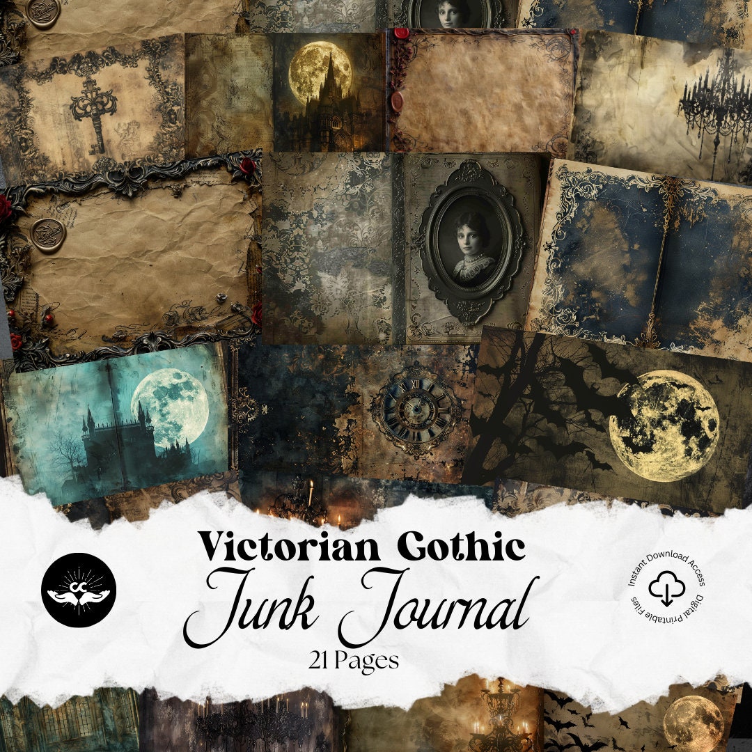 Victorian Gothic Junk Journal Kit Digital Scrapbook Paper Kit Sinister ...