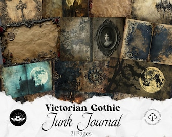 Viktorian Gothic Junk Journal Kit Digitales Scrapbook Papier Kit Sinister Dark Gothic Collage Sheets Vintage Ephemera Horror Gothic