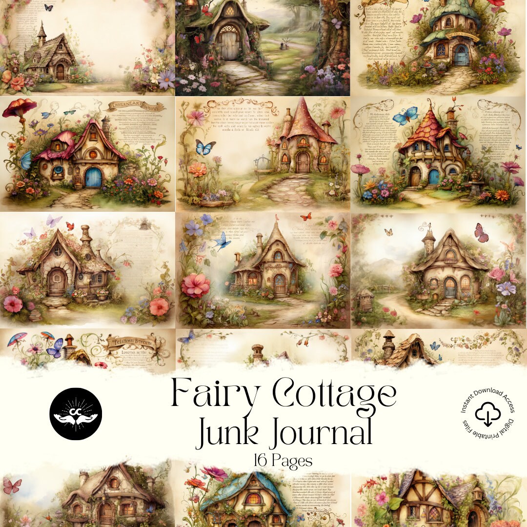 Whimsical Fairy Cottage Junk Journal Paper Fairy House Junk Journal Kit ...