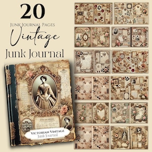 Vintage Viktorianische Junk Journal Blätter Printable Collage Sheet Digitales Scrapbook Kit Viktorian Journaling Alte Journal Papiere