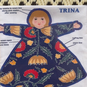 Cut and Sew Doll Pattern: 100% Cotton Fabric with Instructions