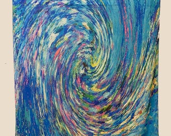 Ocean Vortex, Digitally printed chiffon panels for wall hangings or curtains