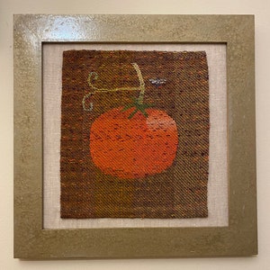 Big Tomato framed tapestry weaving. Free shipping image 2
