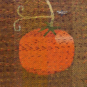 Big Tomato framed tapestry weaving. Free shipping image 1