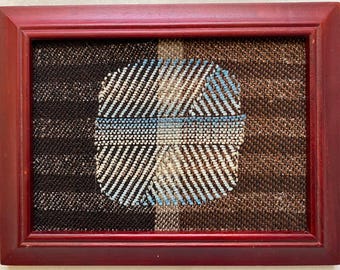 Ball of Twine hand woven small  framed tapestry