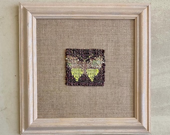 Miniature framed tapestry, Luminous Moth #1
