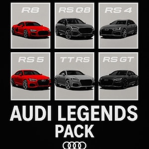 Audi Legends Car Poster Bundle: R8, RSQ8, RS4, RS5, TTRS, GTRS (Digital Download Set)