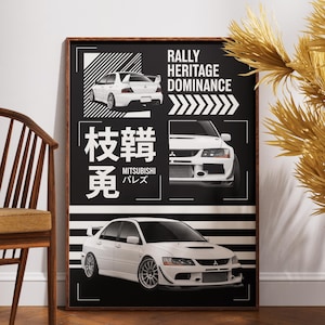 Mitsubishi Evo IX Poster | JDM Rally Art | Digital Download | Gift for Him | Garage Wall Decor