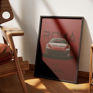 Ferrari Roma Poster, Print, Wall Art | Elegant Sports Car, Italian Design, Classic Car Poster