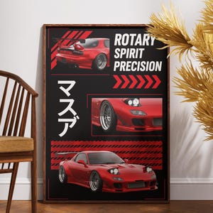 Pôster do Mazda RX7 | Arte de parede JDM | Download digital | Presente para entusiasta de carros | Impressão artística para garagem
