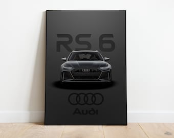 Audi RS6 Poster, Print, Wall Art | Iconic Car, Sports Car, Motorsport Art | Classic Car Poster