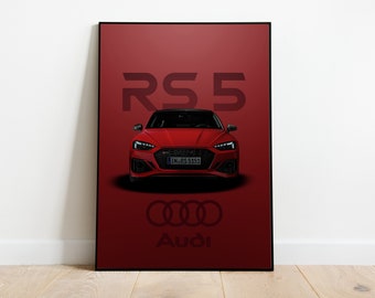 Audi RS5 Poster, Print, Wall Art | Iconic Car, Sports Car, Motorsport Art | Classic Car Poster