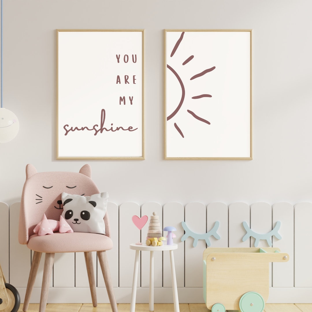 You Are My Sunshine Nursery Art Prints, Boho Kids Room Decor (digital ...