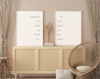 Lámina con cita de Emily Brontë, Cumbres Borrascosas, Arte de pared para dormitorio (Descarga digital)