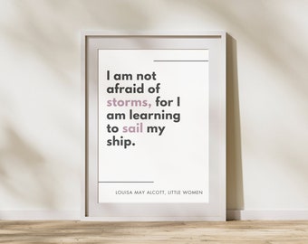 Louisa May Alcott Quote Poster, Little Women Print (Digital Download)