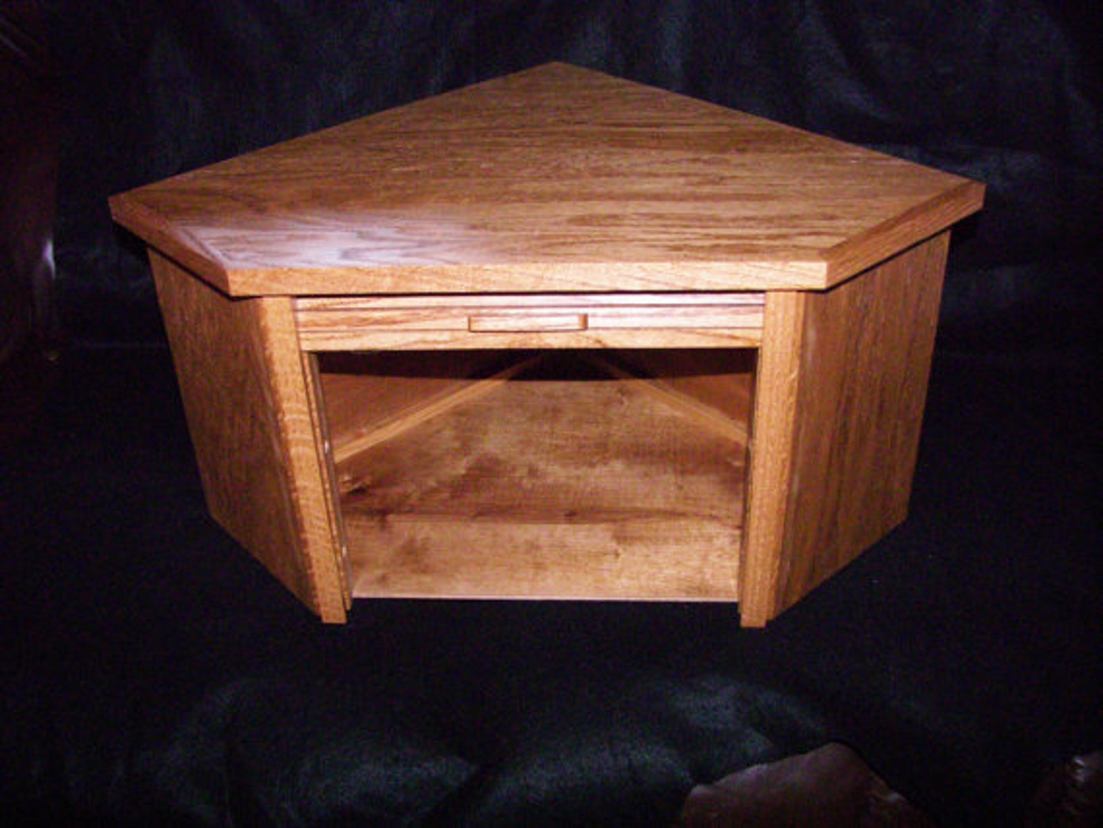 Oak Corner Bread Box with Golden Oak Finish Etsy
