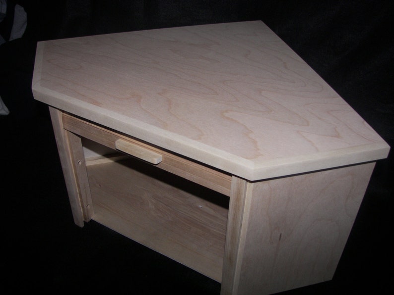 Unfinished Birch Corner Breadbox With Roll Up Door image 4