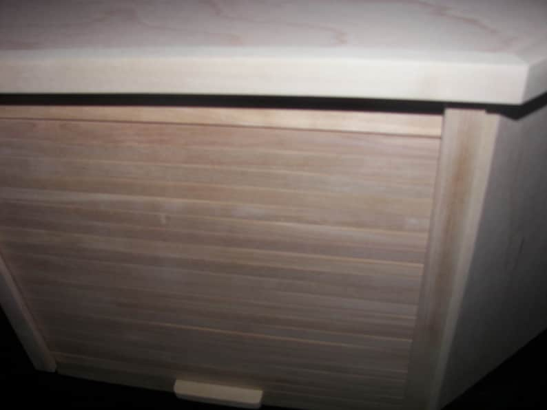 Unfinished Birch Corner Breadbox With Roll Up Door image 5