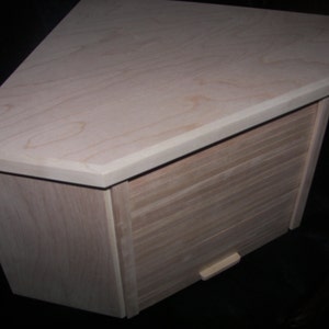 Unfinished Birch Corner Breadbox With Roll Up Door image 2