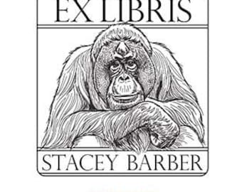 Critically Endangered Tapanuli Orangutan Bookplate Custom Ex Libris Rubber Stamp P15