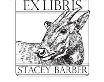 Saola "Asian Unicorn" Ex Libris Rubber Stamp: Personalized Bookplate P16