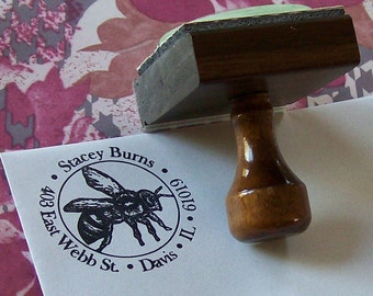 Honey Bee Custom Rubber Stamp AD94